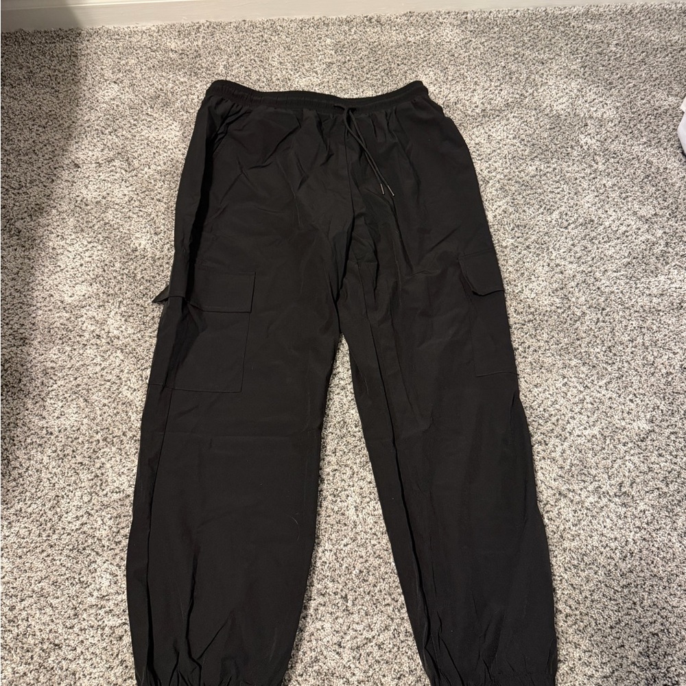Black Cargo Jogger Pants